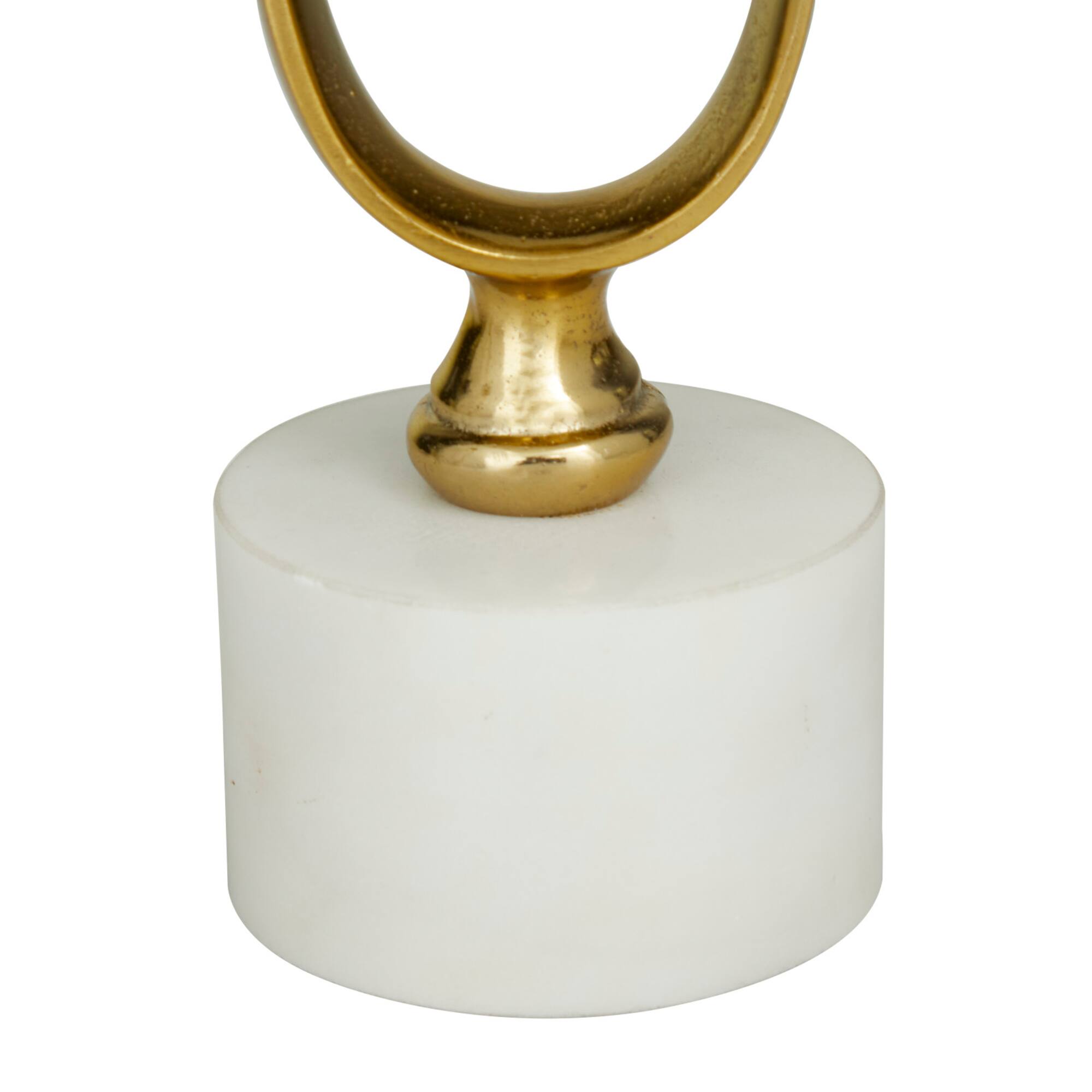 Gold Aluminum Modern Candle Holder Set, 15'' & 19''